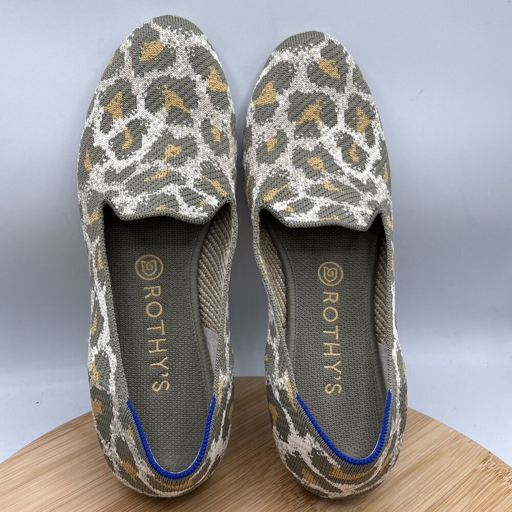 Rothy’s Loafer Smoke Spot Animal Print Flats Womens 10 Retired Quiet Luxury